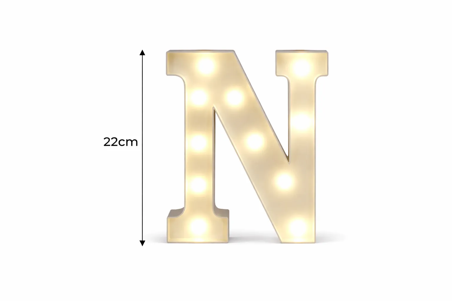 LED - Letter N LED Light Up Letter – 22cm High