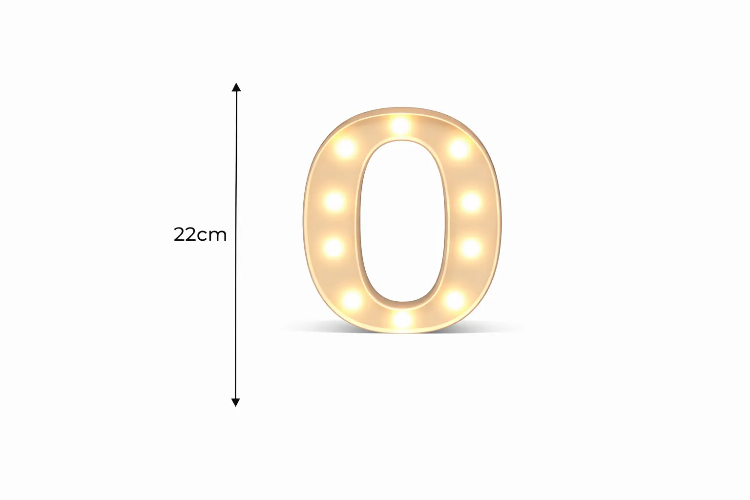 LED - Letter O LED Light Up Letter – 22cm High