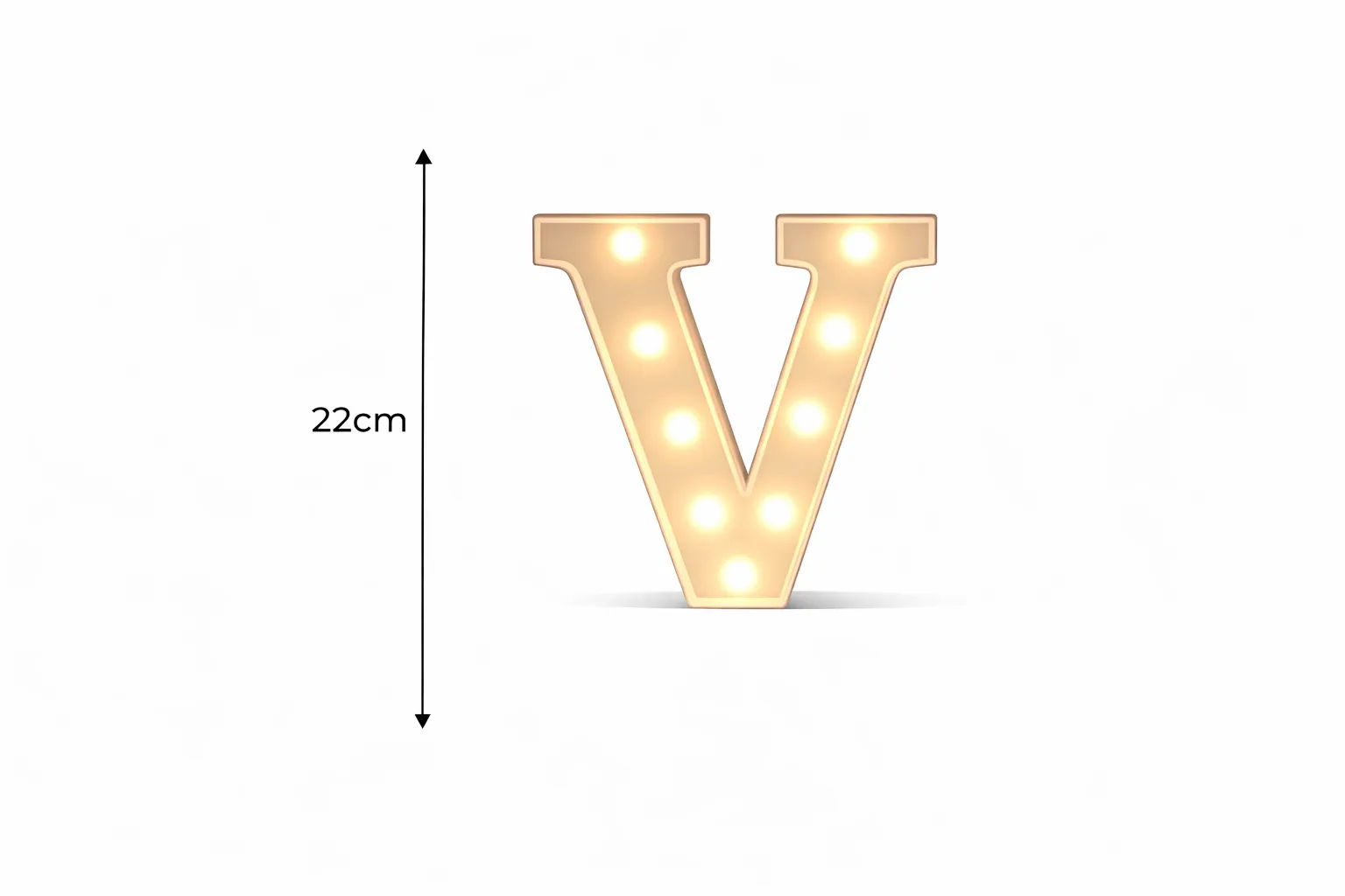 LED - Letter V LED Light Up Letter – 22cm High
