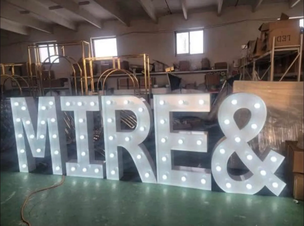 LED - A B C Solid Steel Freestanding LED Light Up Symbol – 1m High