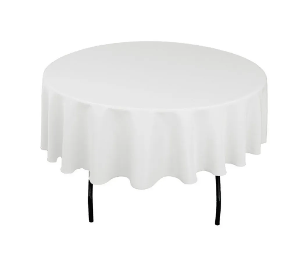 Tablecloth - White Round 2.2 m x 2.2 m (Commercial Grade, Laundered including professional pressing)