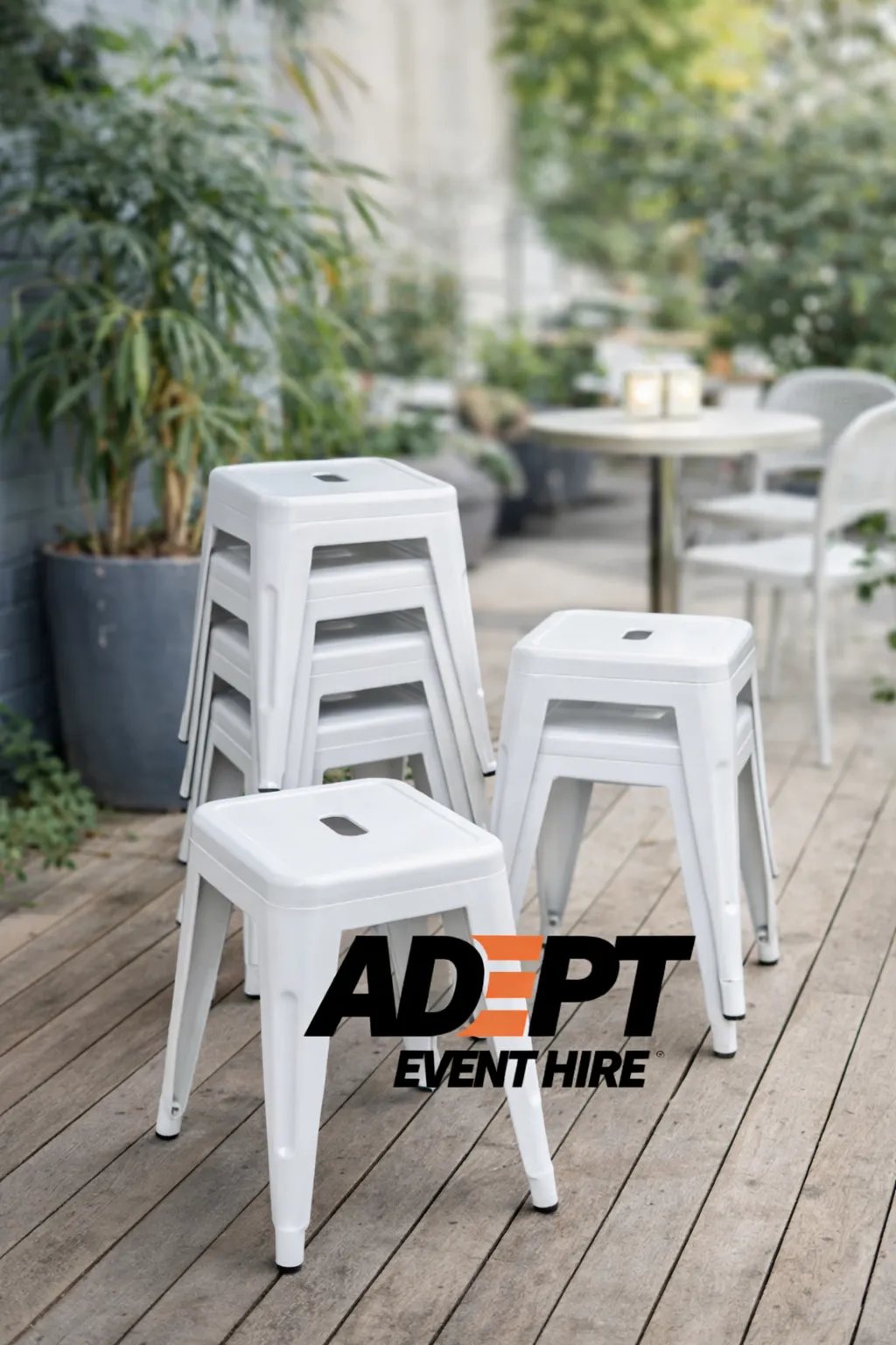 Stool - White Tolix Seat - Table Height 