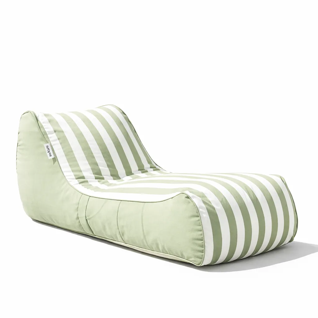 Beanbag - Mooi Living Sage Green Stripe Cojelo Suave Sunlounge