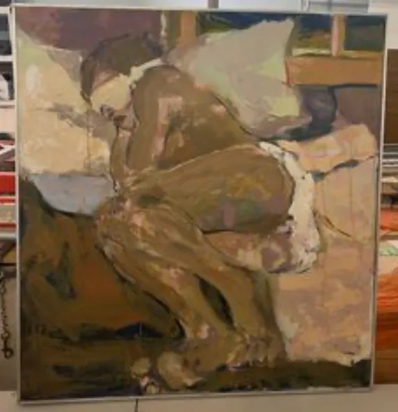 woman sleeping  original painting art 