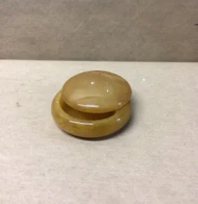 golden alabaster catch all bowl vanity box   with top round 5"