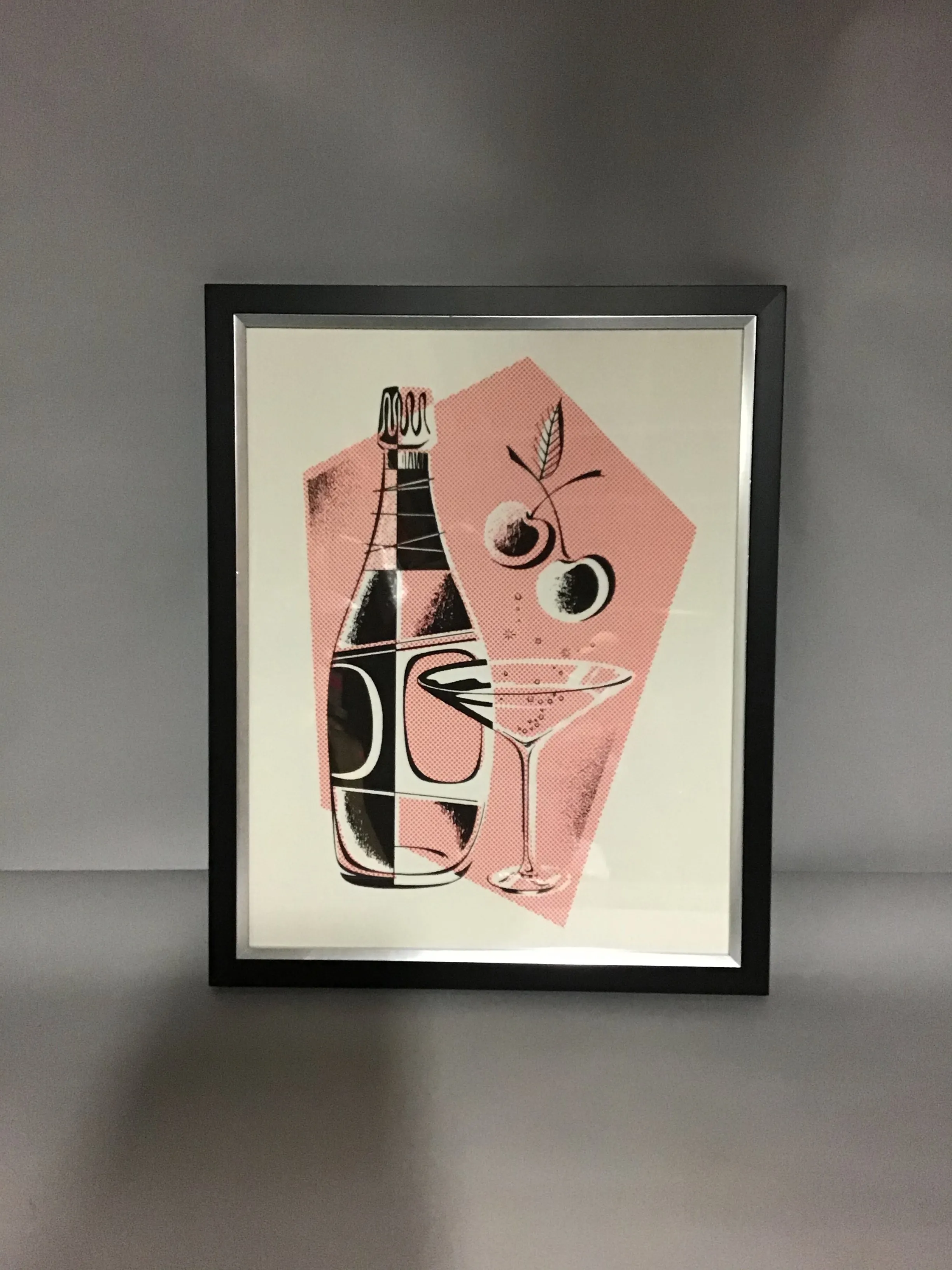 martini cocktail pink art  