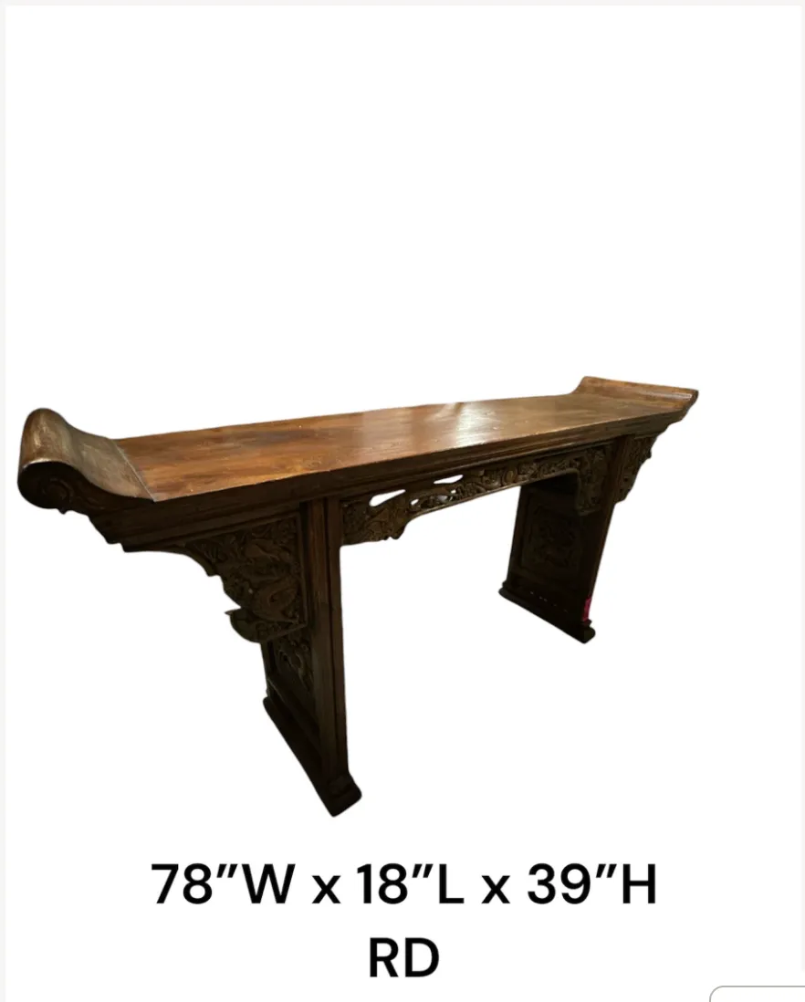 asian console wood 78"x18"x39"h