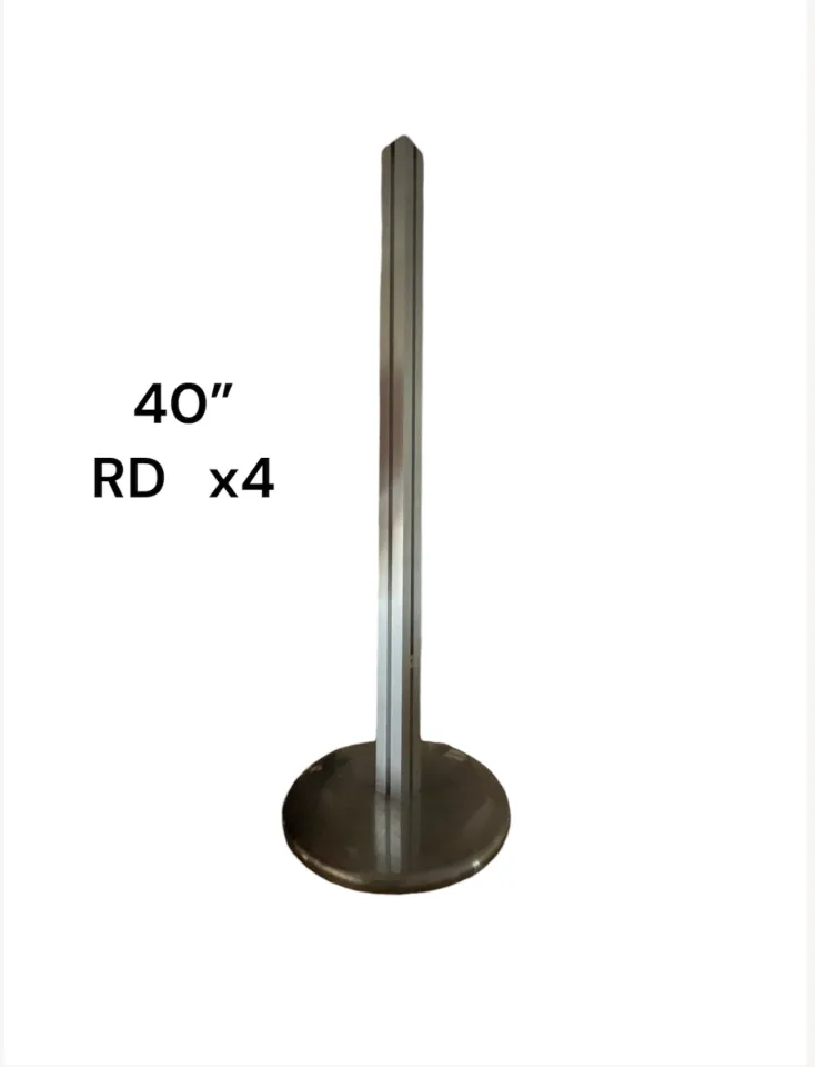 square stanchions divider poles  silver 40"h