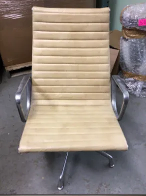 herman miller aluminum group chair high back beige office 5 star base