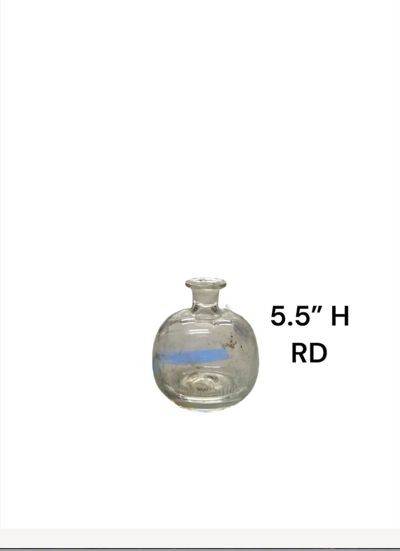 round glass vase decanteur 5.5"h