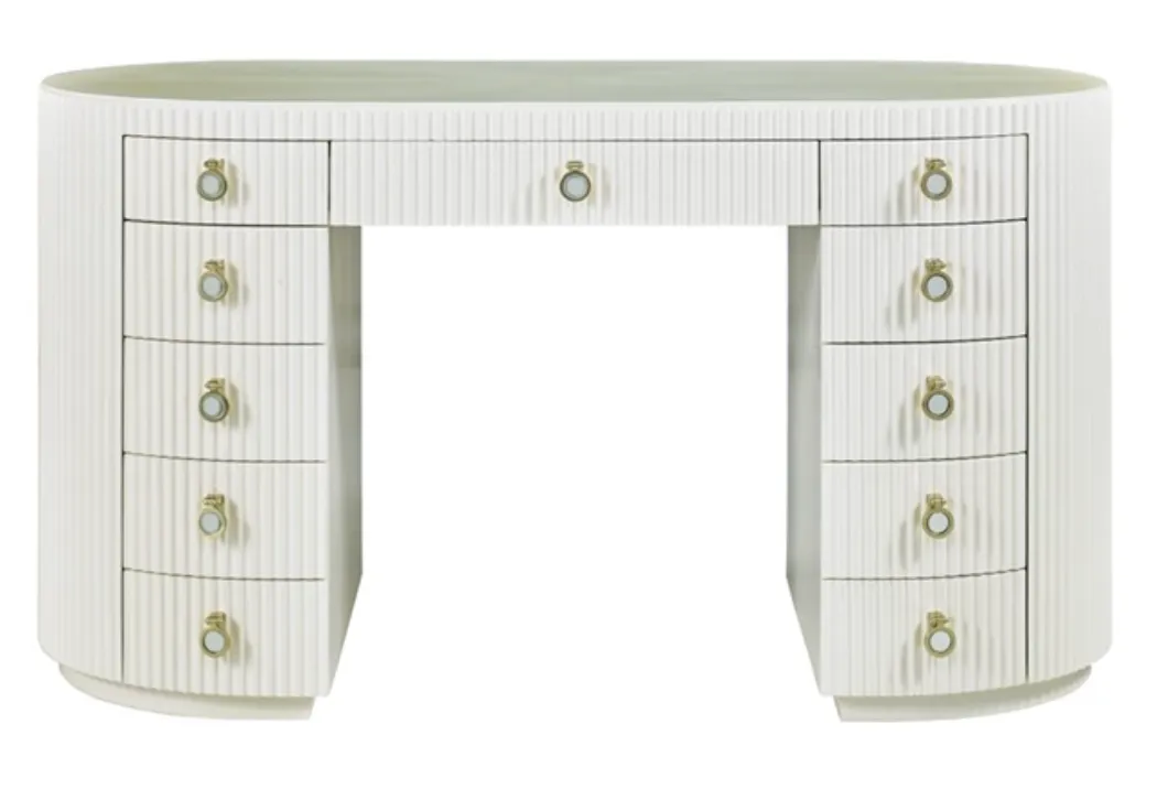 1940's white vanity desk 53x21x28h