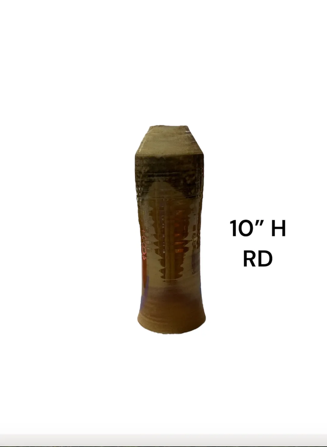 tall ceramic vase hand made 10"h