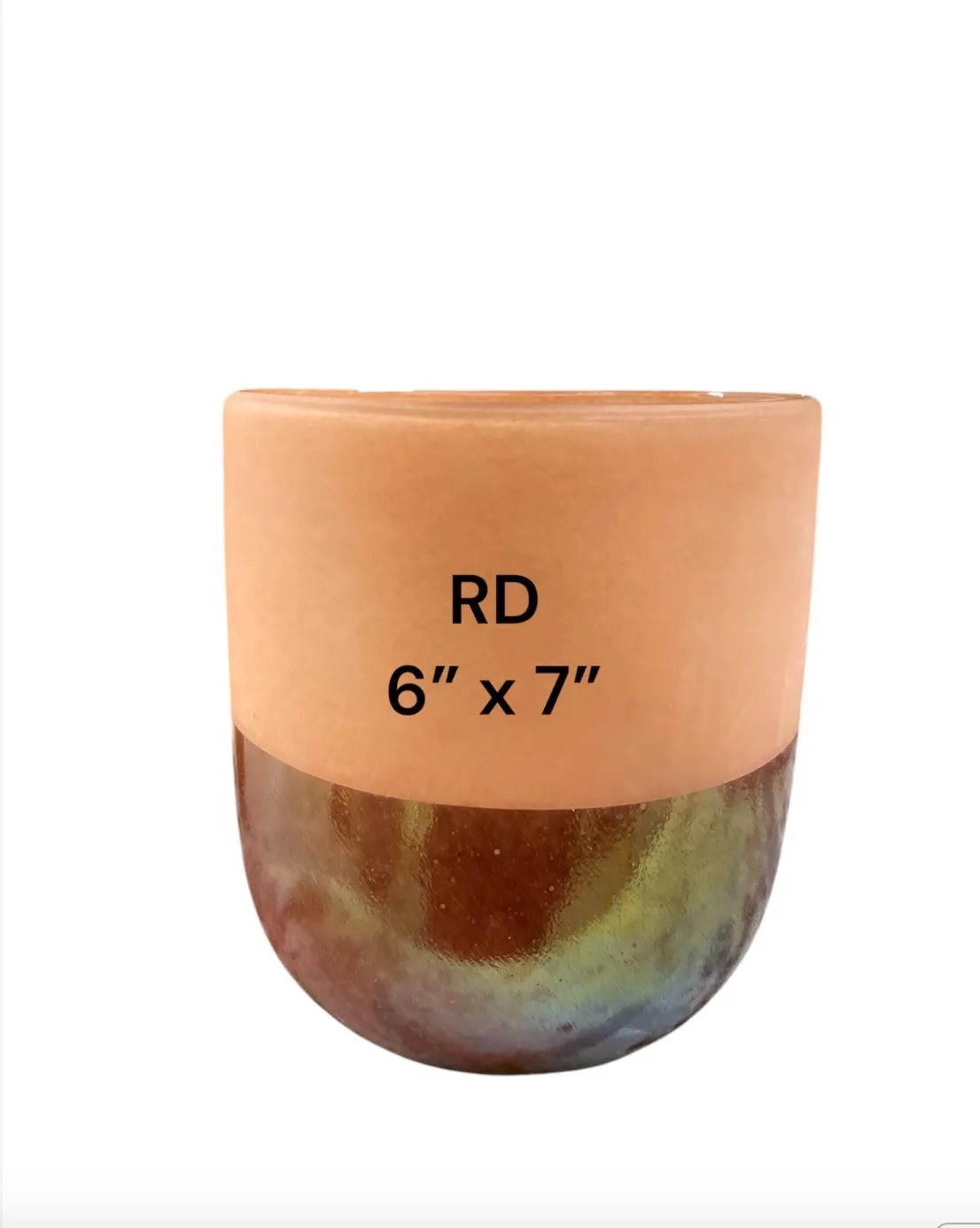 pink two tone open mouth vase 6"x7"