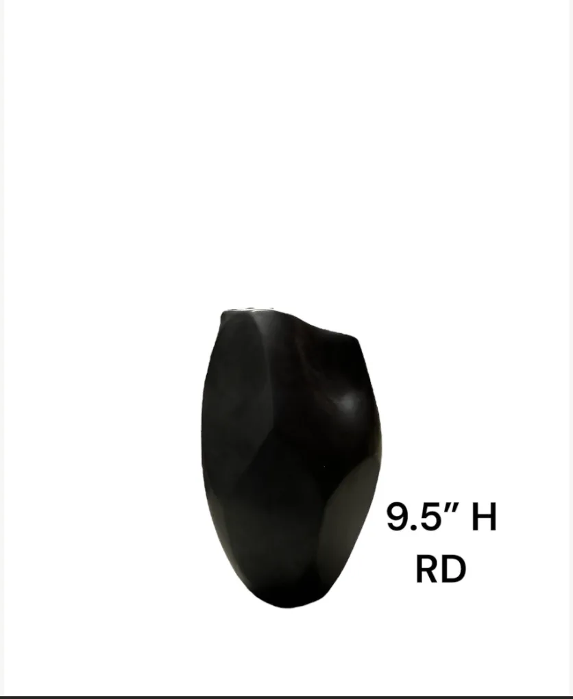 black vase irregular 9.5"