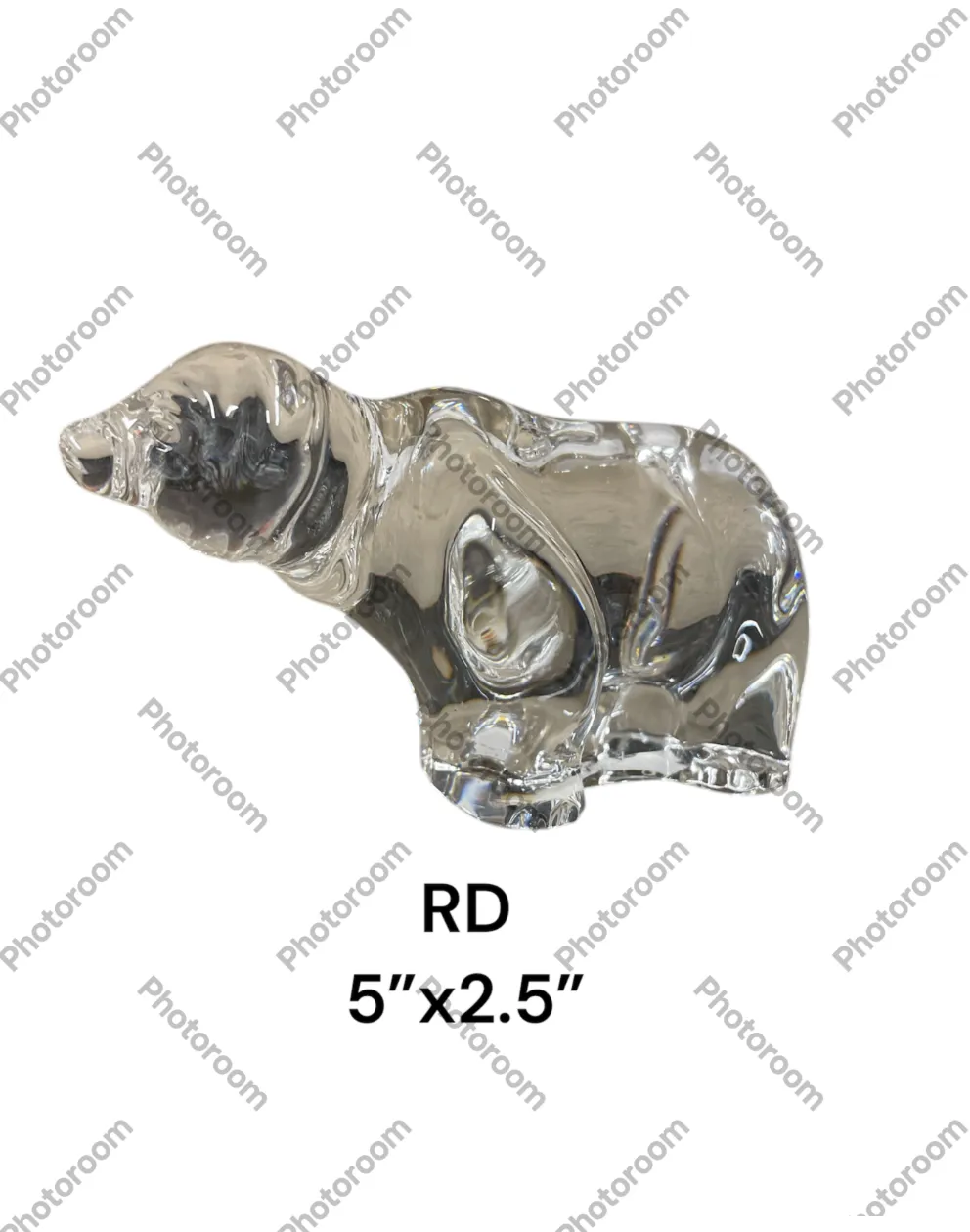 glass polar bear 5"x2.5