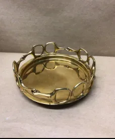 brass horseshoe tray gold tray 9x3"