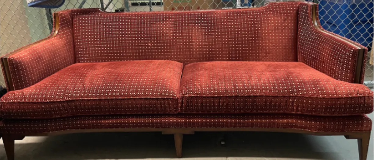 Theodore Alexander Callisto sofa  cut red velvet 