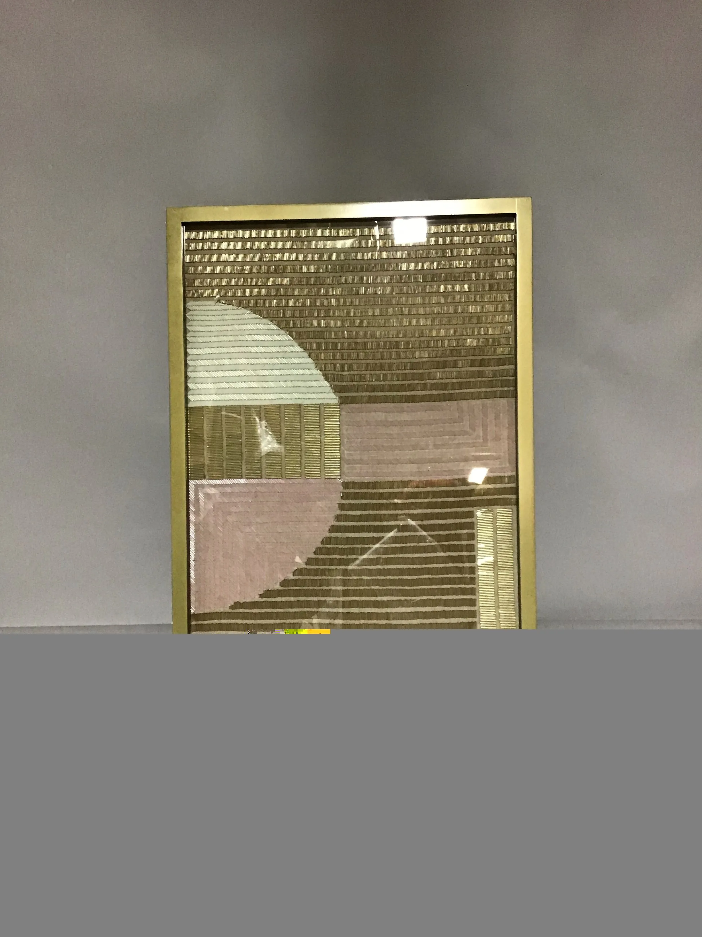 gold art with pink circle  