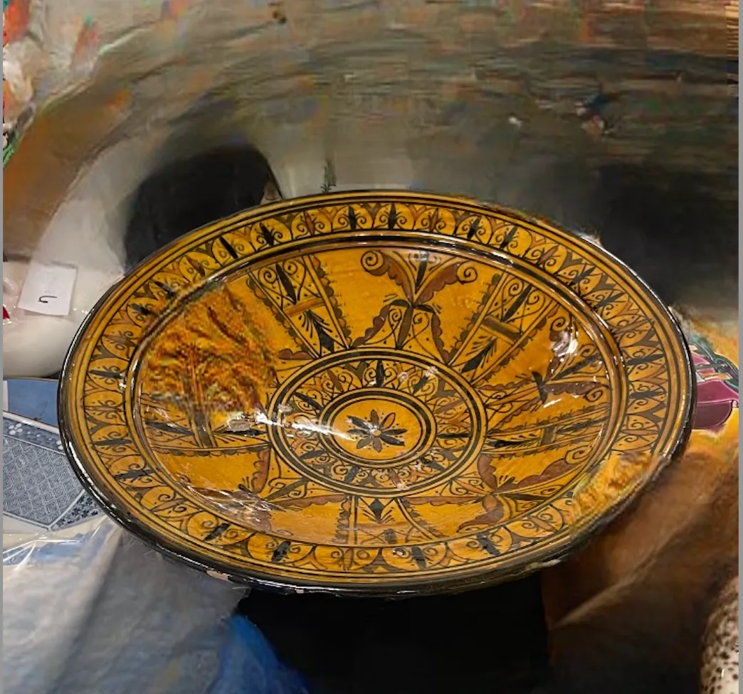 morrocan serving bowl with hand-painted design 