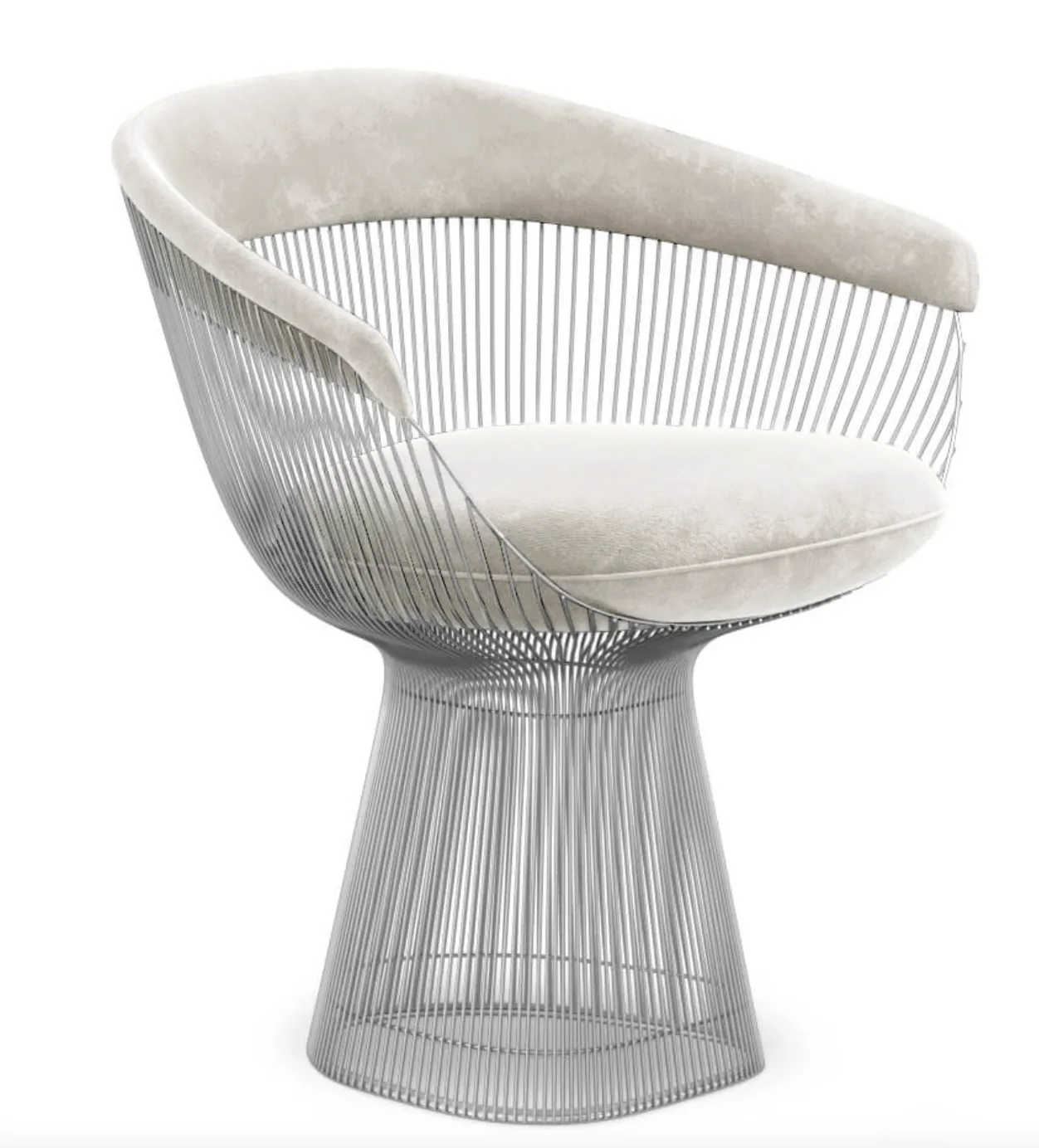 platner style chair off white  ultra suede