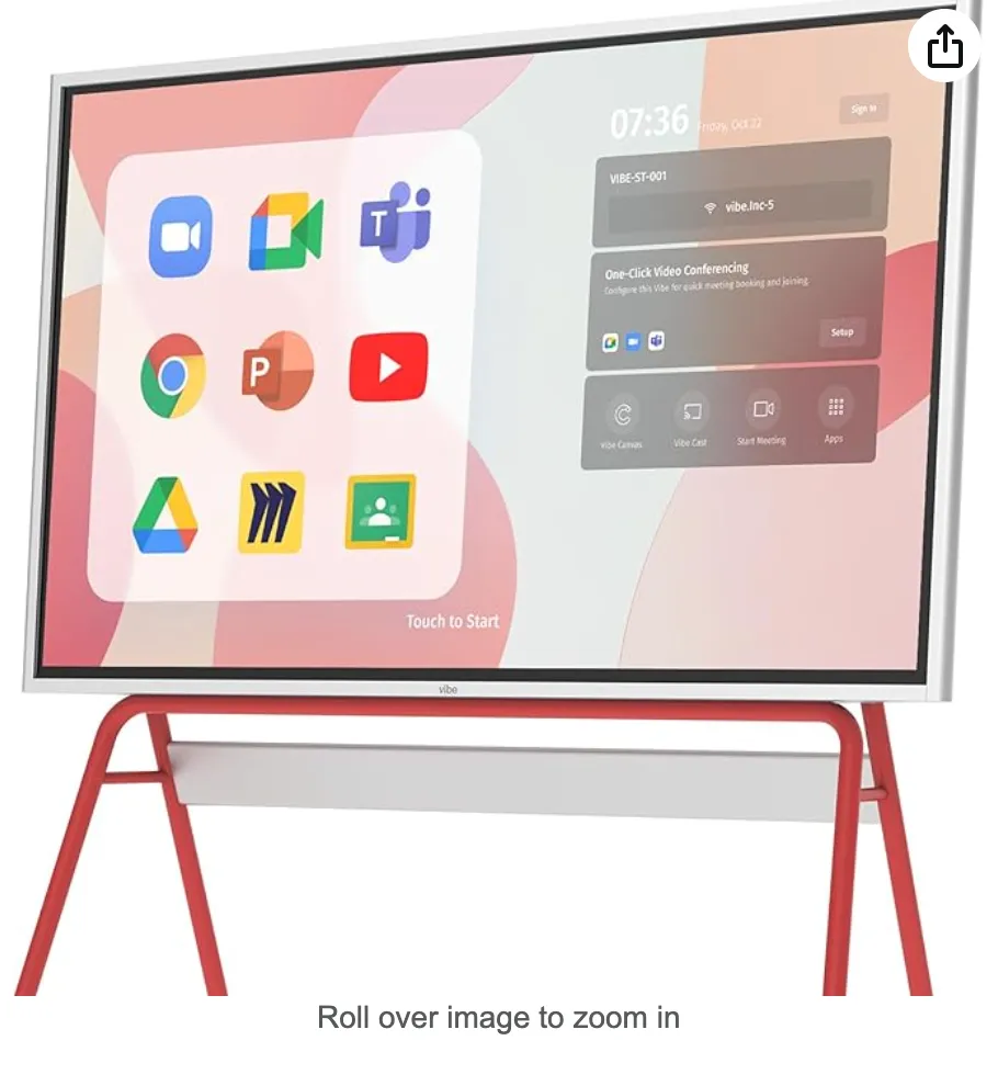 vibe board on red stand 55"