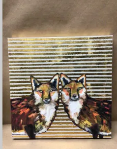 green box childrens art "fox duo" by eli Halpin 