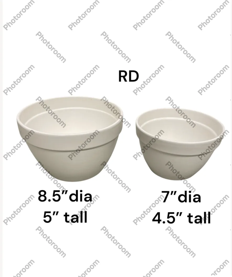 white mixing bowls 8.5 and 7"dia