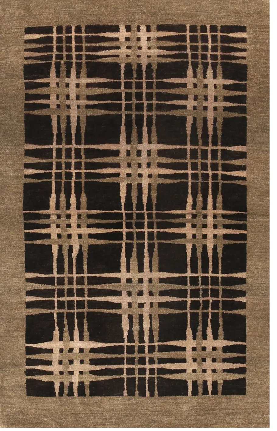 plaid design flat weave rug  
