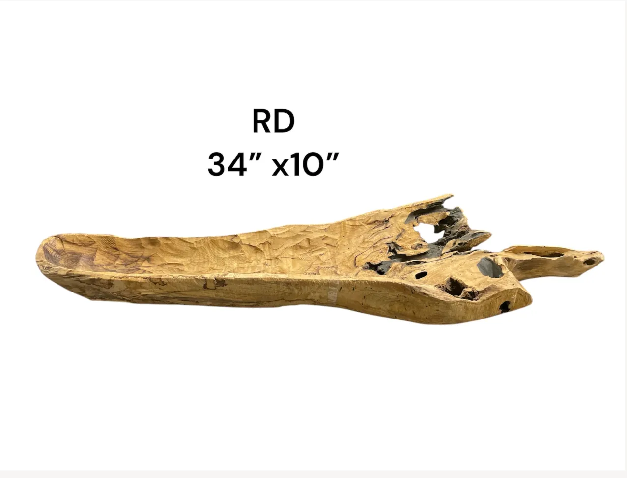 oblong organic root wood bowl long 34"x10h