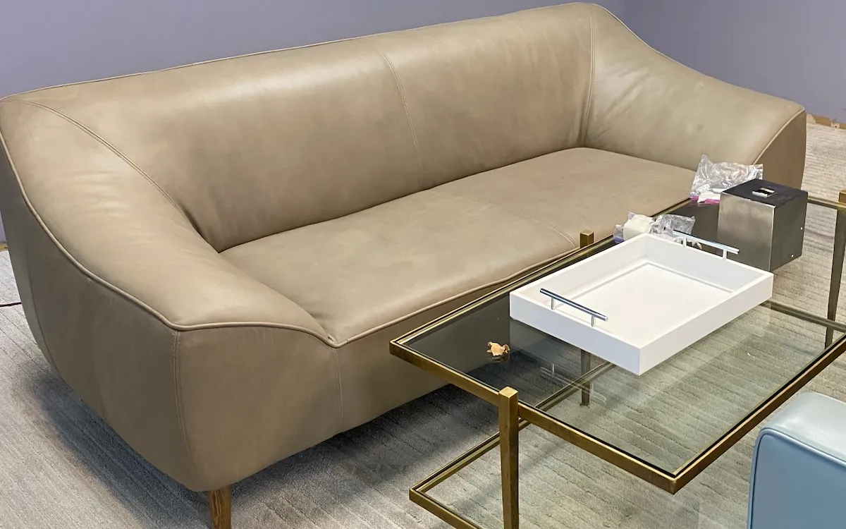  leather sofa taupe