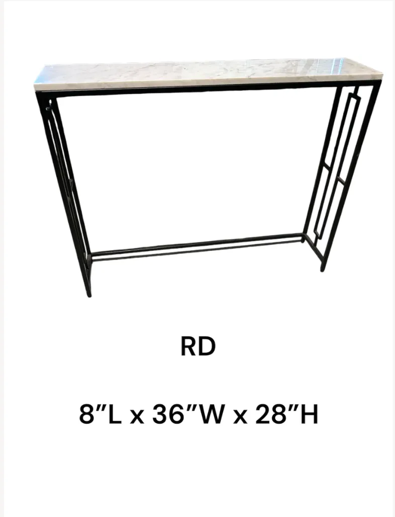 console marble top black metal legs radiator cover table 