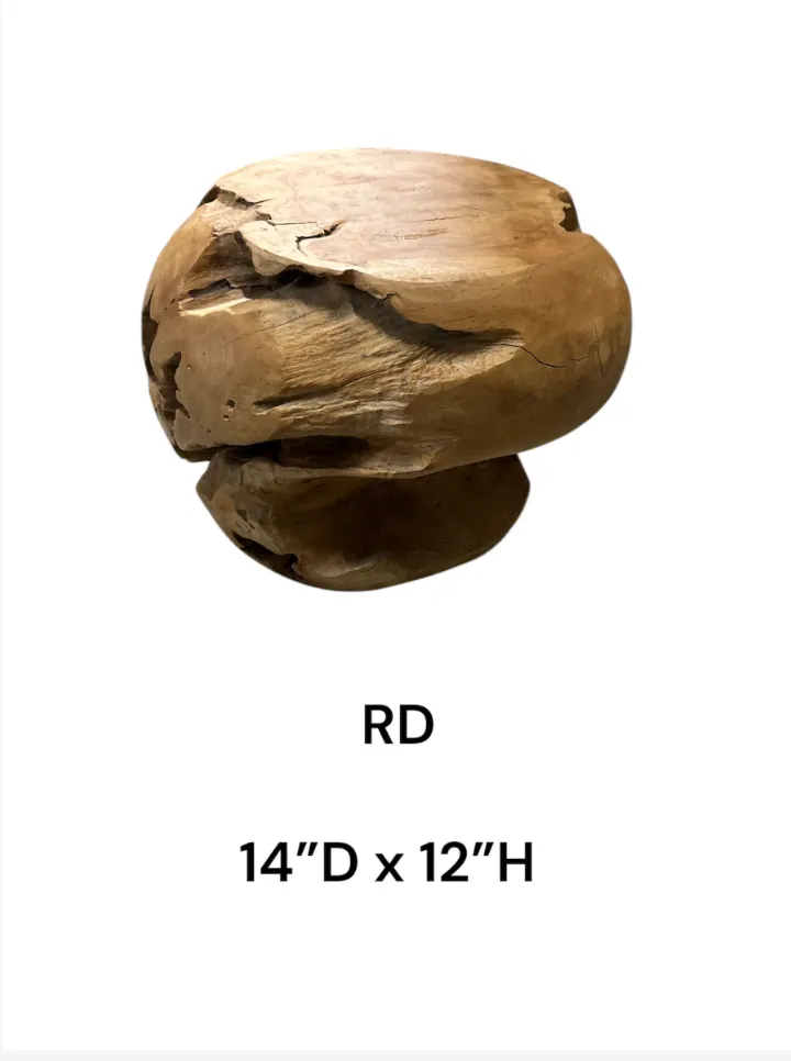 teak root ball stool stump side table
