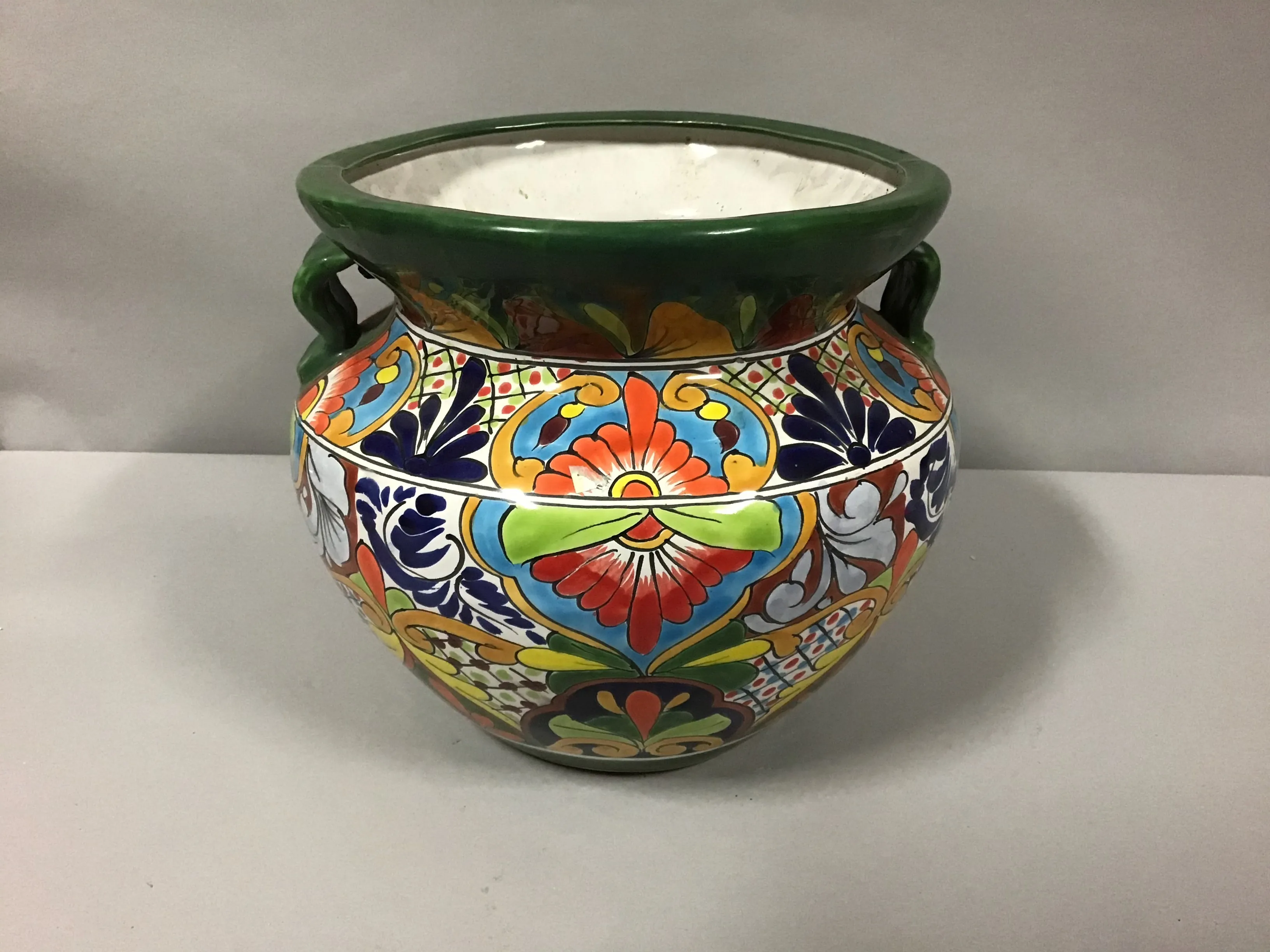 colorful mexican planter 14 x12"