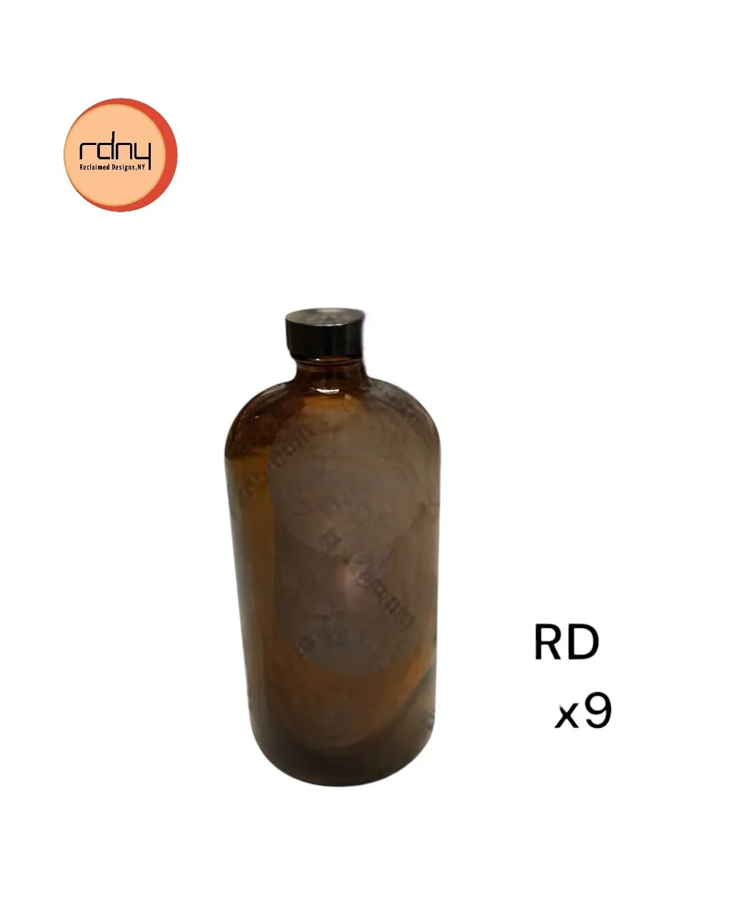 brown glass bottle with lid