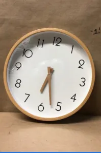 wall clock wood trim modern 12"dia