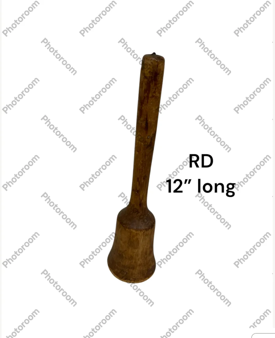 antique pestle mudler masher wood pounder 12"