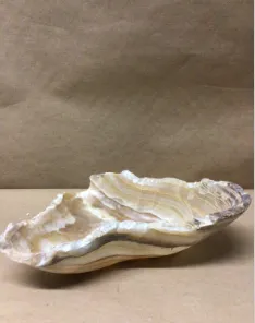 Philips collection  cast live edge yellow organic onyx bowl 17"x11x4