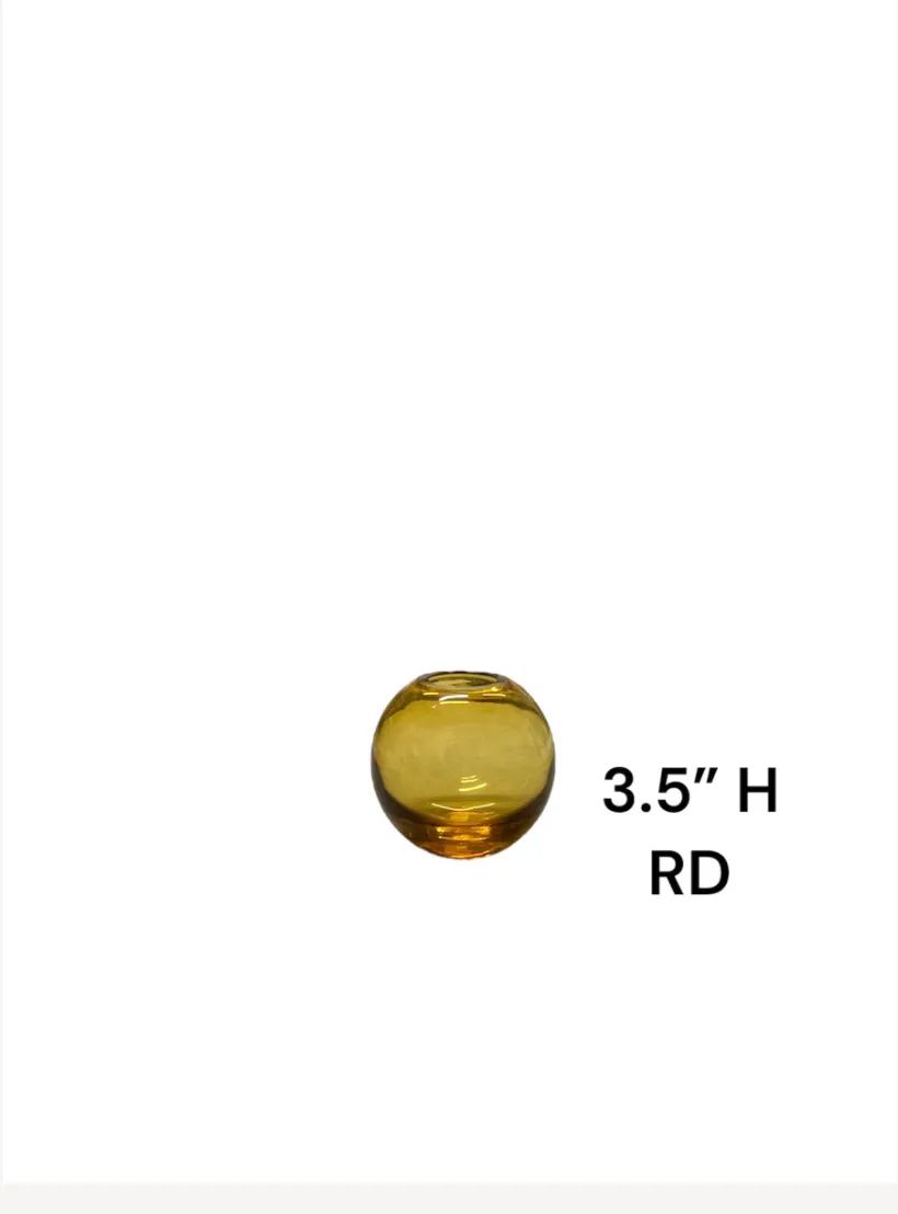 amber round small vase 3.5"