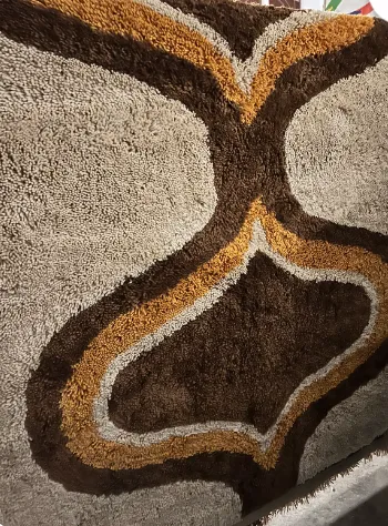 shag rug brown orange and beige 