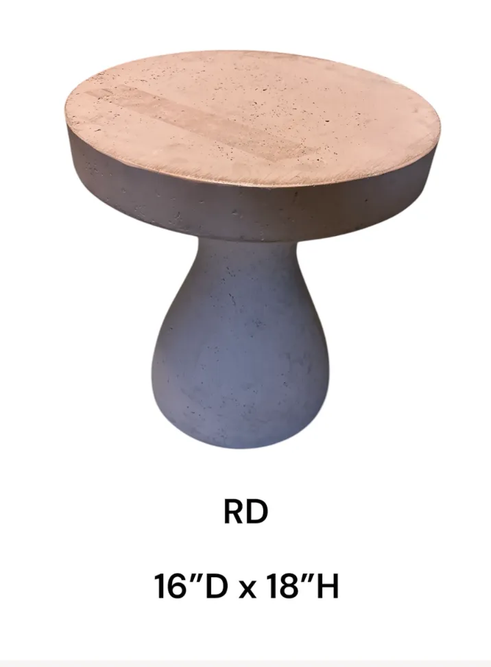 stone side table soft pink concrete