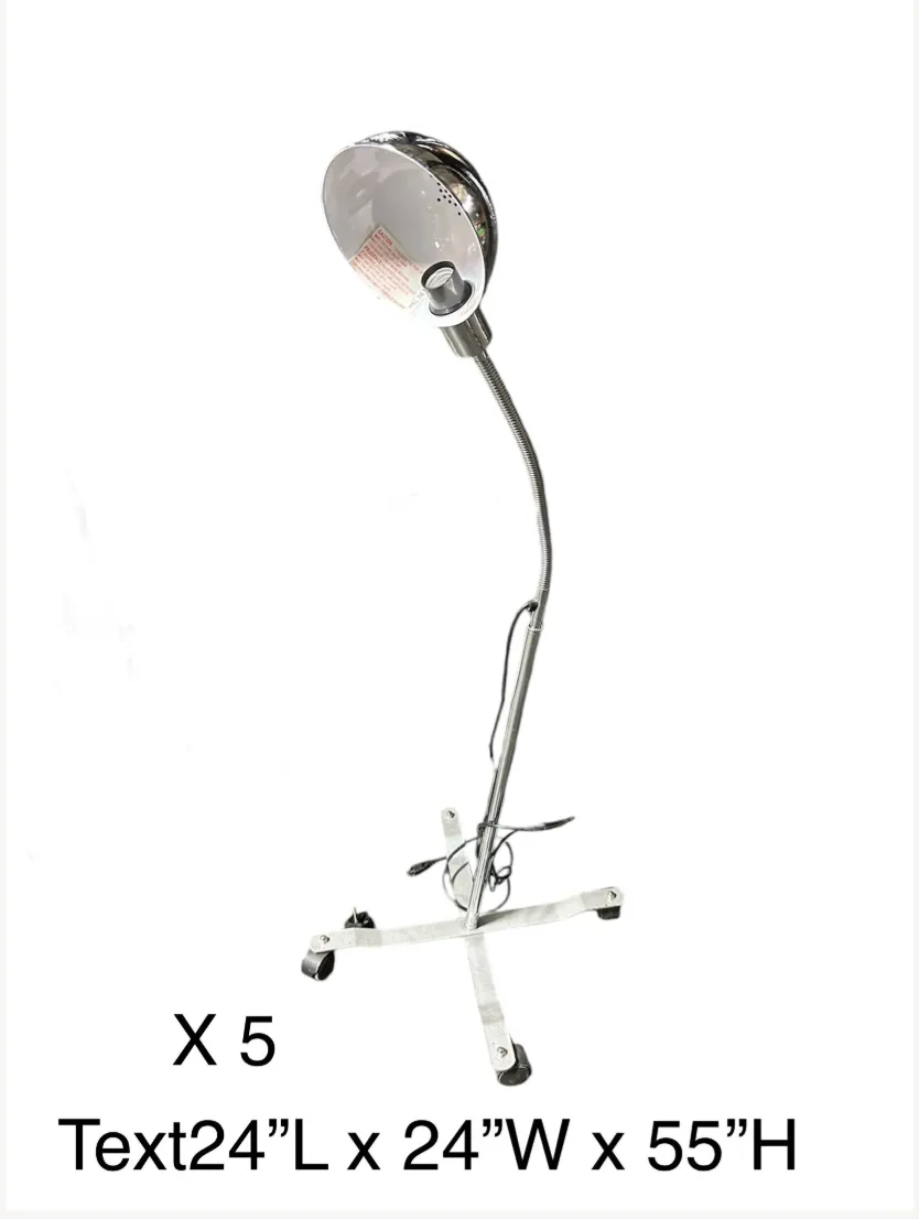 medical goose neck lamp silver rolling x5