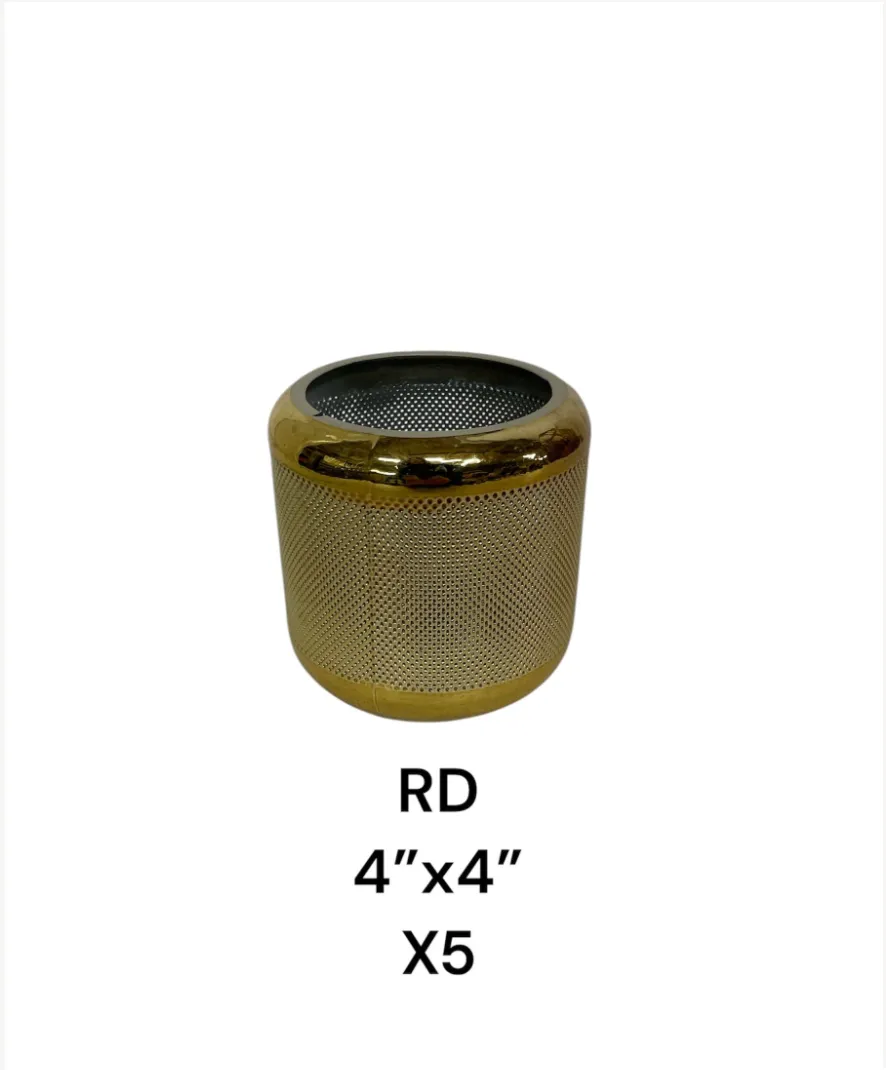 small gold vasesx 5 ) 4"x4"