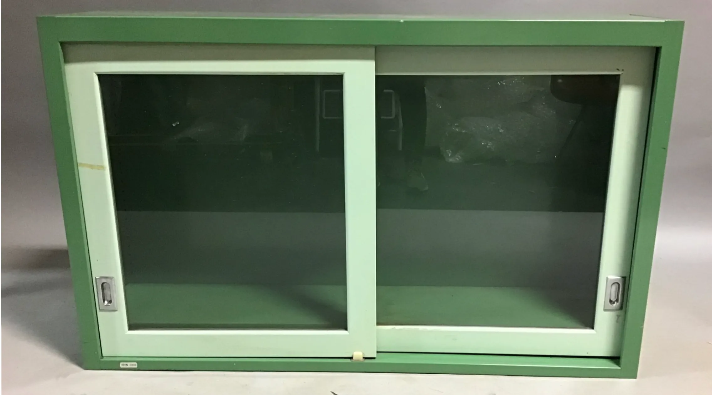 wall vintage medical cabinet w sliding doors