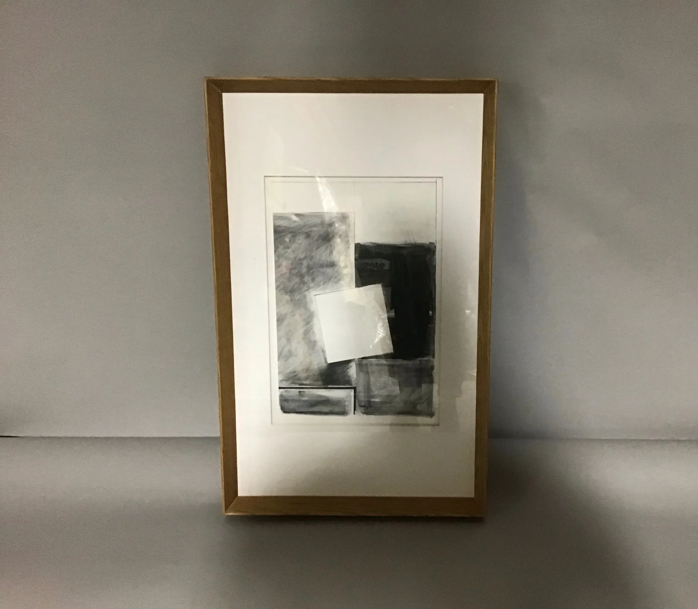 black and white abstract art wood frame part of set