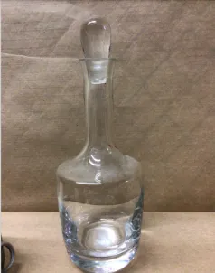 clear glass decanter long neck  10" 