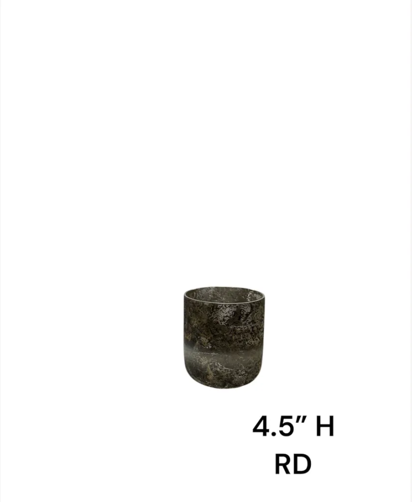 small vase silver glass 4.5"