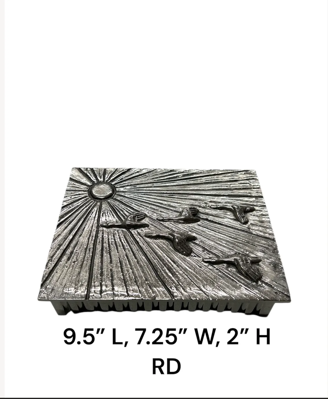 silver box birds flying global views nickel 