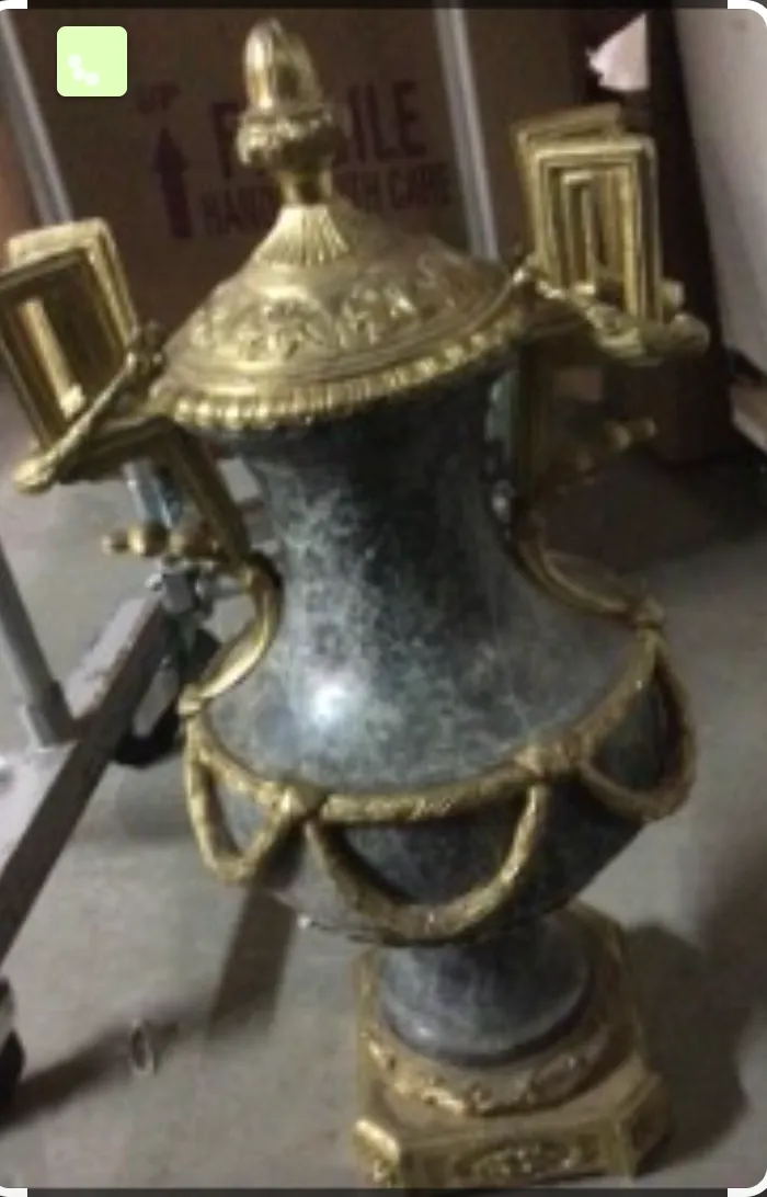neoclassical urn green marble and brass ormolu 