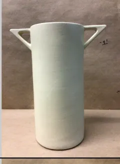 tall vase with geo handles 13"