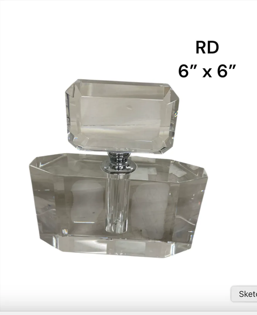 perfume bottle clear 6x6"